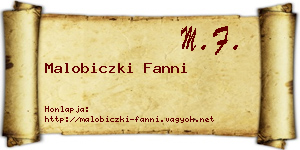 Malobiczki Fanni névjegykártya
